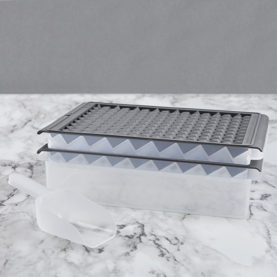 Tovolo Mini Ice Tray - Twist & Release with Storage Bin and Ice Scoop